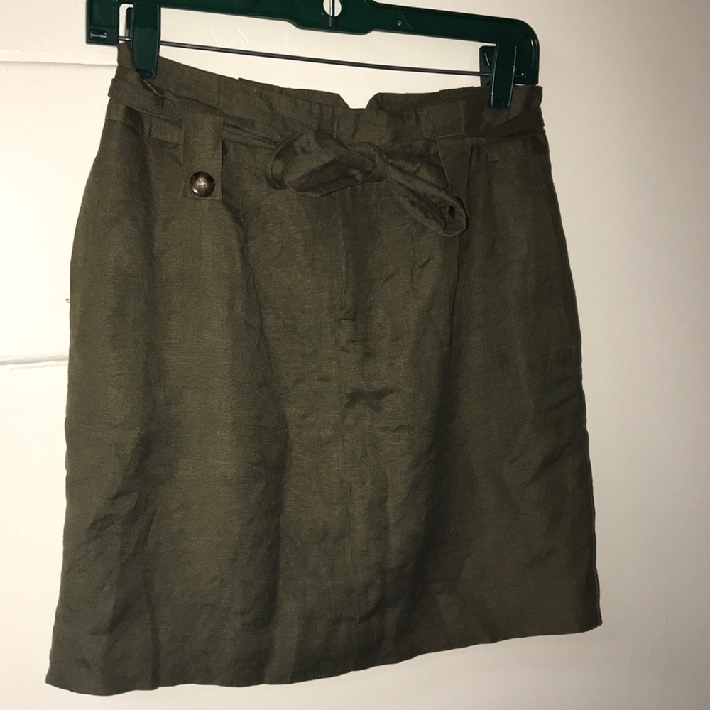 Army Green Banana Republic Tie-Skirt